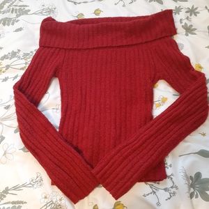 ❤ Seduction Red Off the Shoulder Sweater Size S